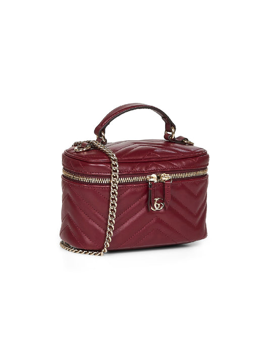 GG Marmont Mini Vanity matelassé leather shoulder bag