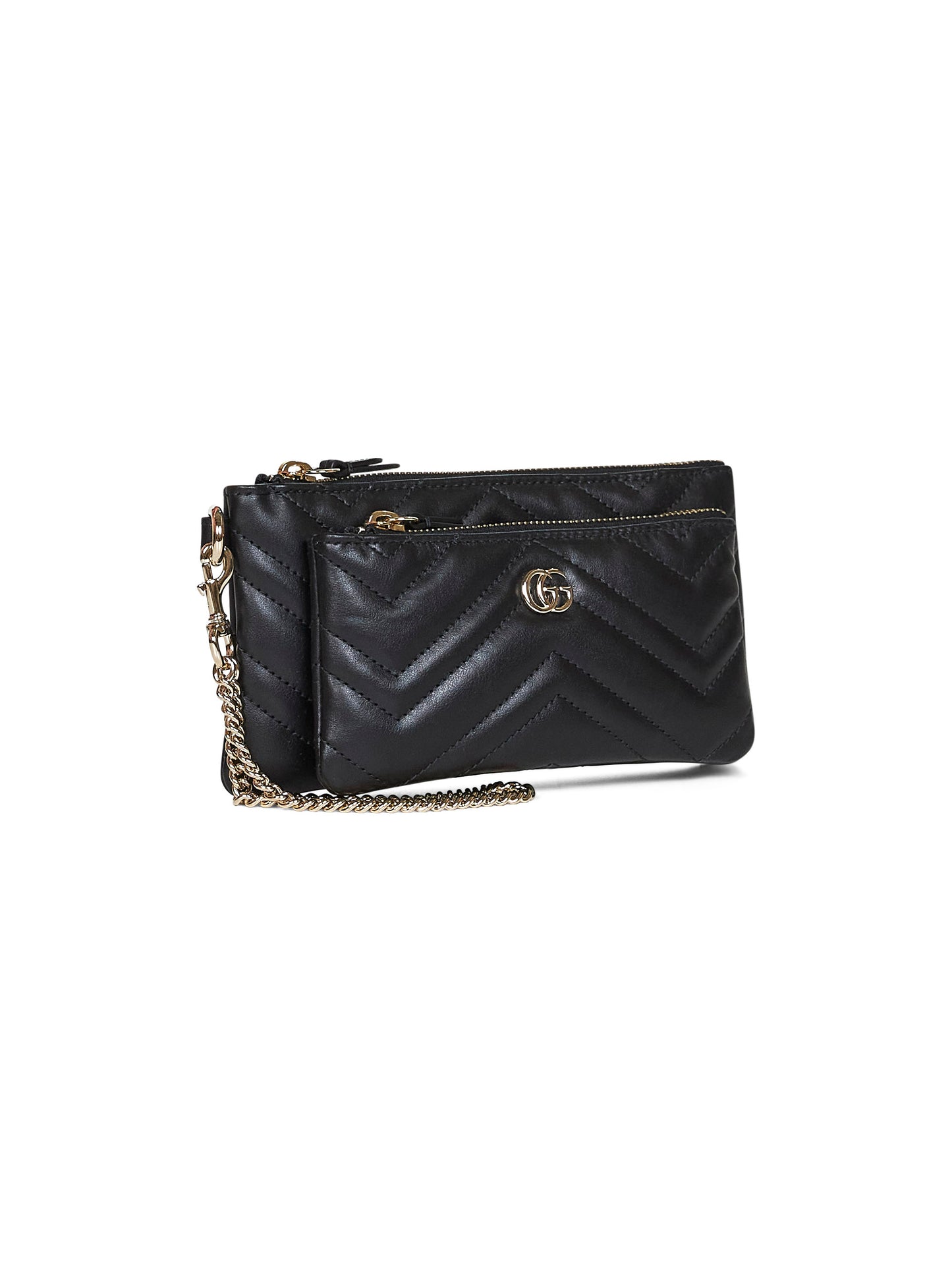 Black GG Marmont small pouch with chain