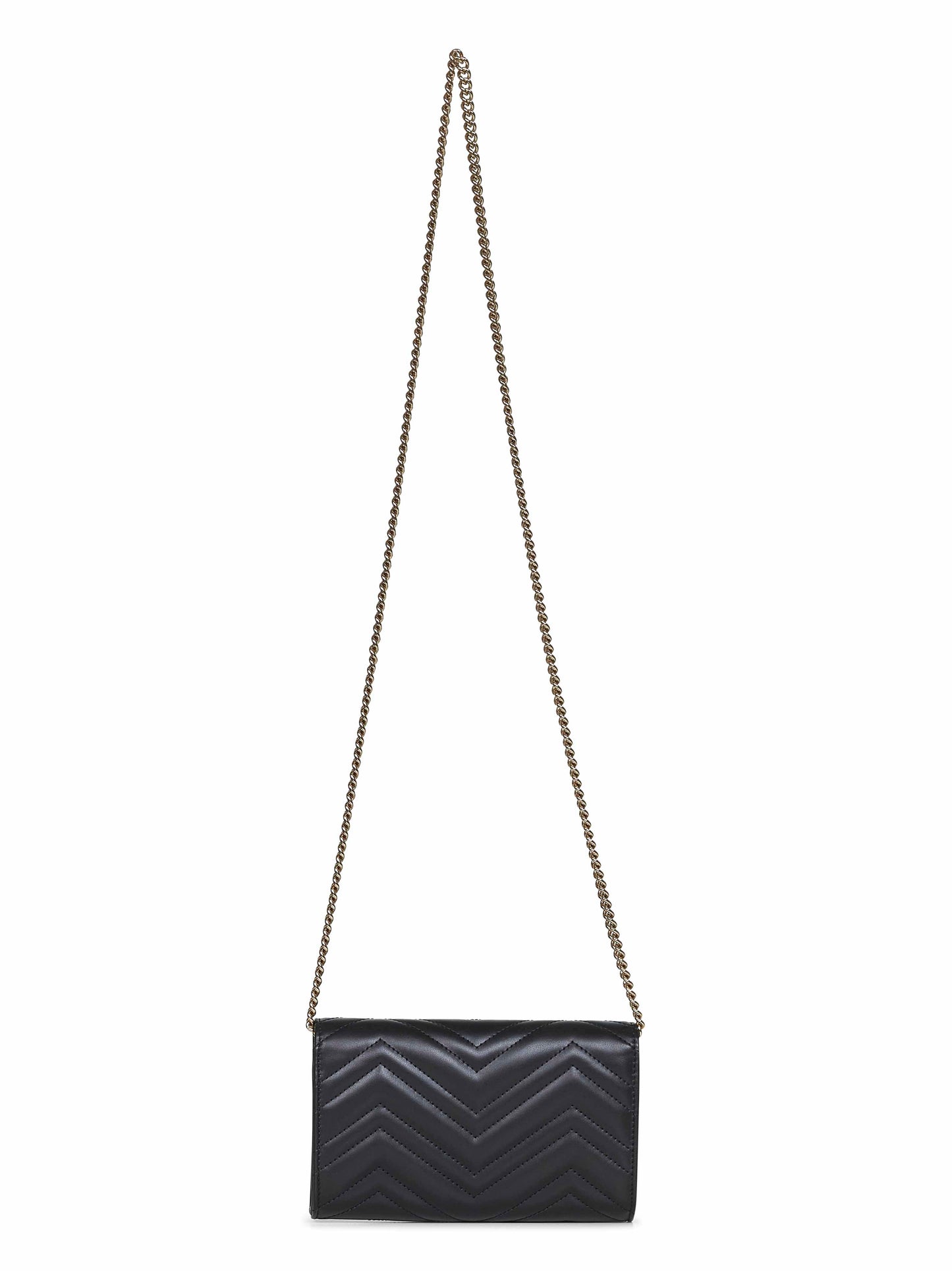Black GG Marmont wallet on chain