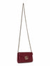 Burgundy GG Marmont wallet on chain