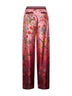 Printed silk twill trousers