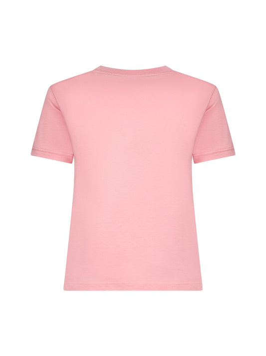 Pink cotton jersey printed T-shirt