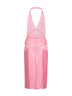Abito midi in raso di seta rosa