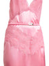 Abito midi in raso di seta rosa