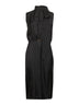 Abito midi in twill fluido di viscosa nero