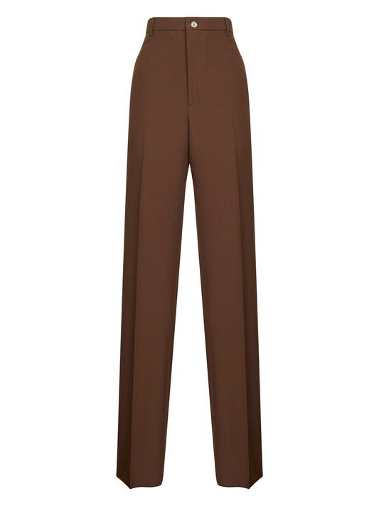 Brown technical panama trousers