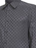 Camicia aderente in seta GG jacquard grigia