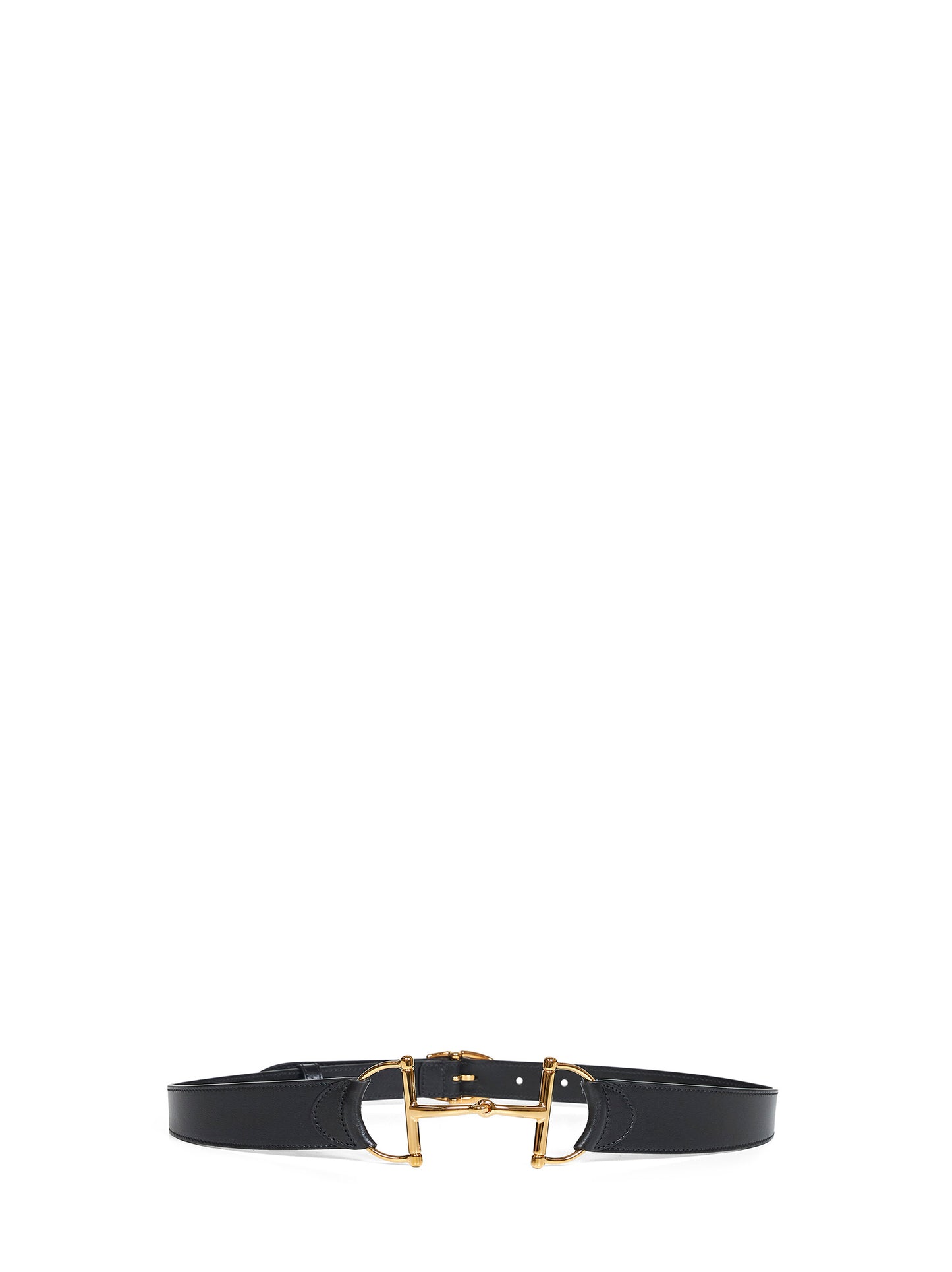 Cintura con Morsetto oversize in pelle nera
