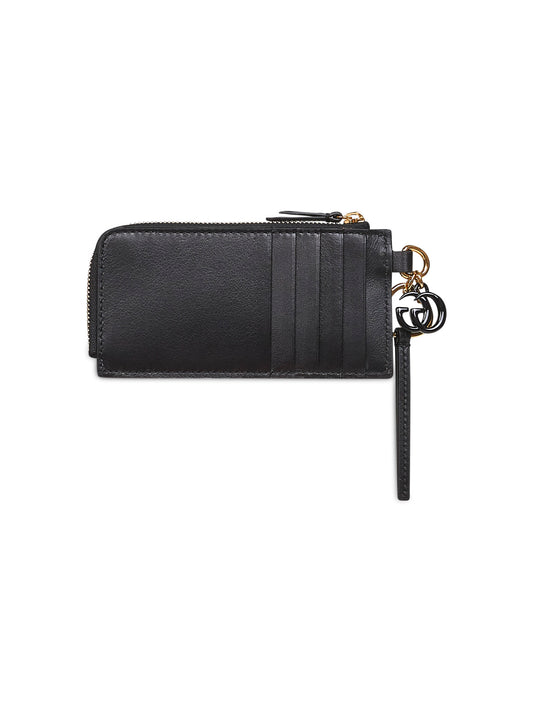 Black card case with Double G charm
