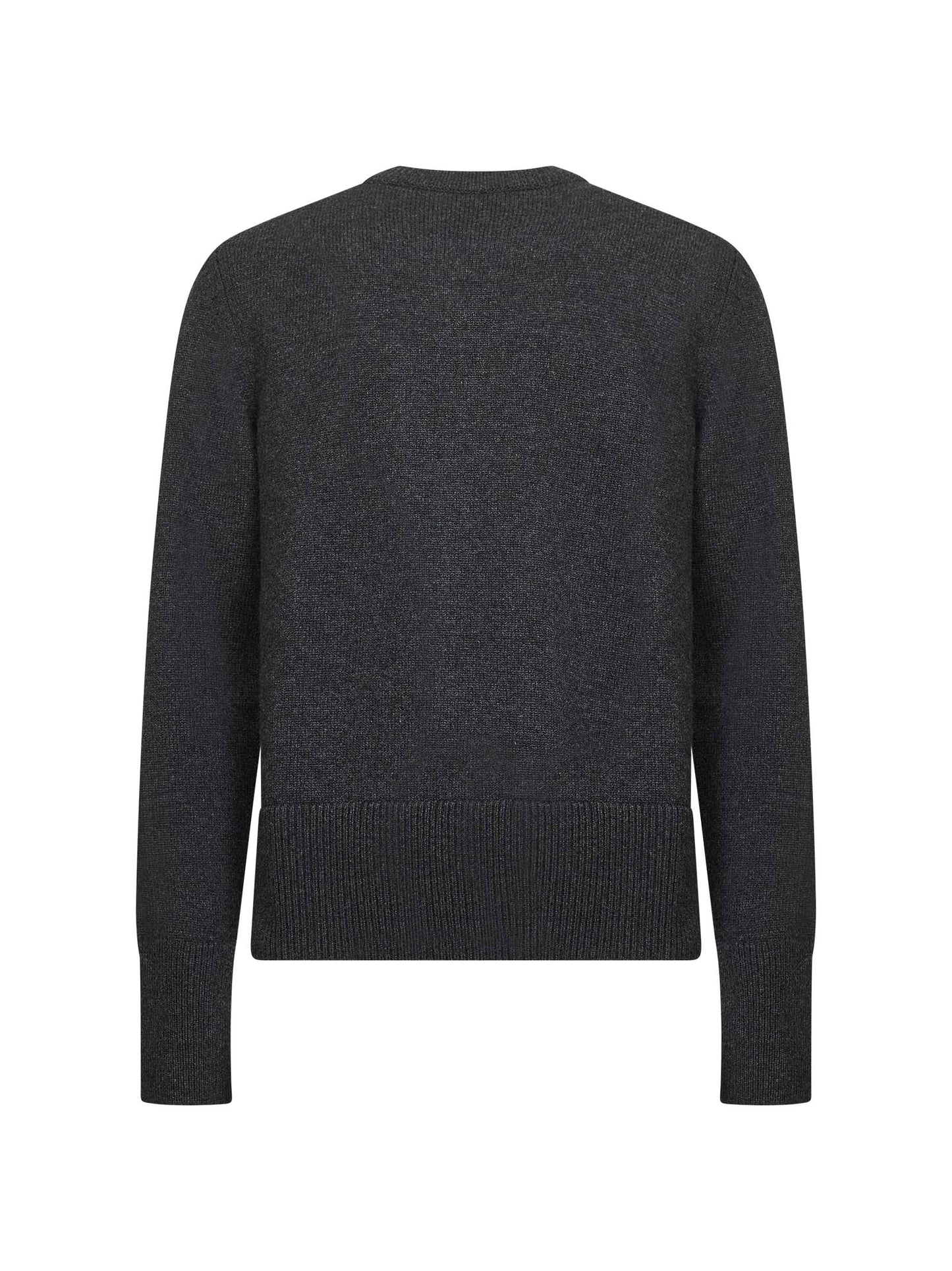 Grey cashmere knit embroidered cardigan