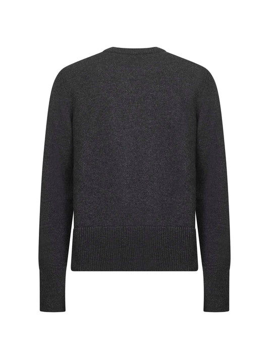 Cardigan in maglia di cashmere grigia con ricamo