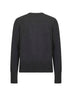 Grey cashmere knit embroidered cardigan