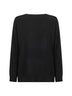 Maglione in lana e cashmere nero con pizzo