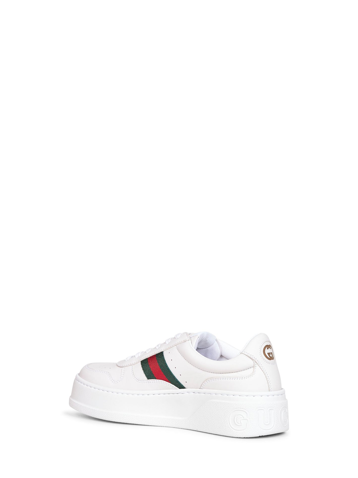 Sneakers in pelle bianca con suola oversize
