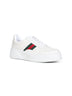 White leather sneakers with oversized sole