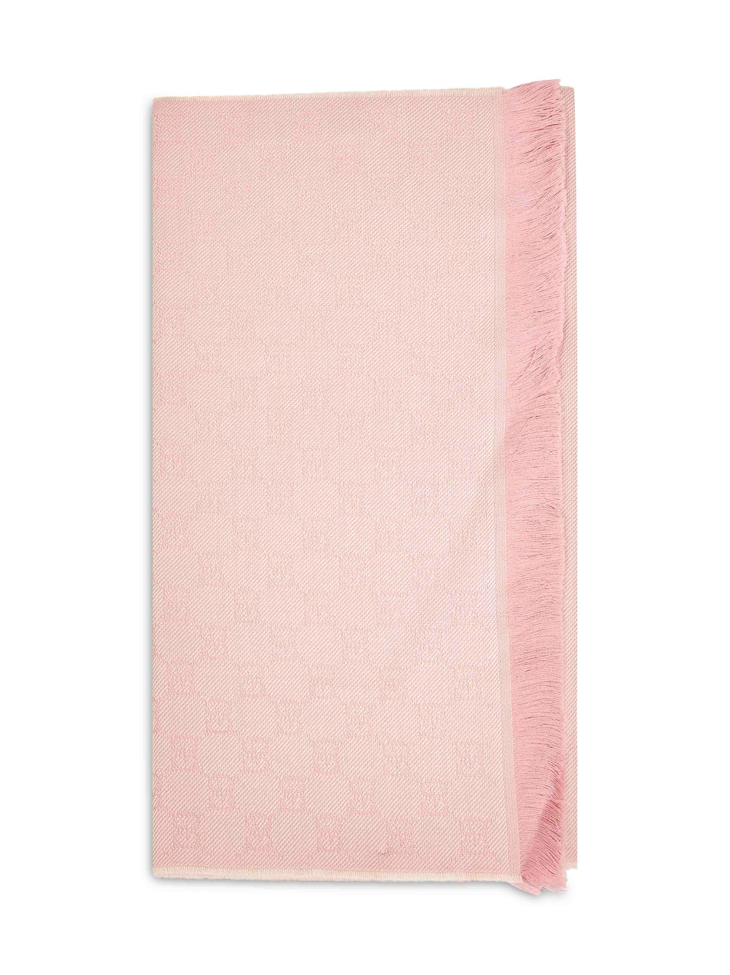 Light pink GG jacquard wool scarf
