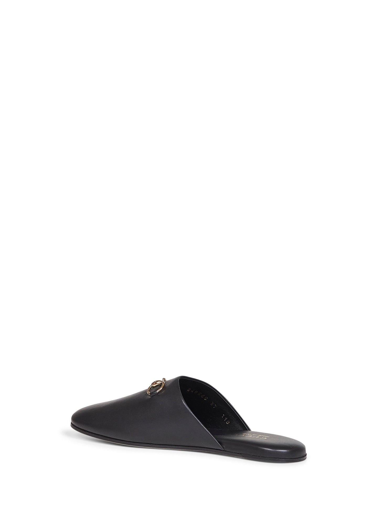Black nappa leather mules with Horsebit