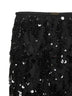 Gonna midi in pizzo nero con paillettes ricamate