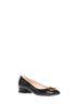 Black heeled ballerina flats with half Horsebit