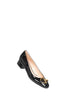 Black heeled ballerina flats with half Horsebit