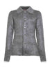 Grey brushed mohair wool blend cardigan