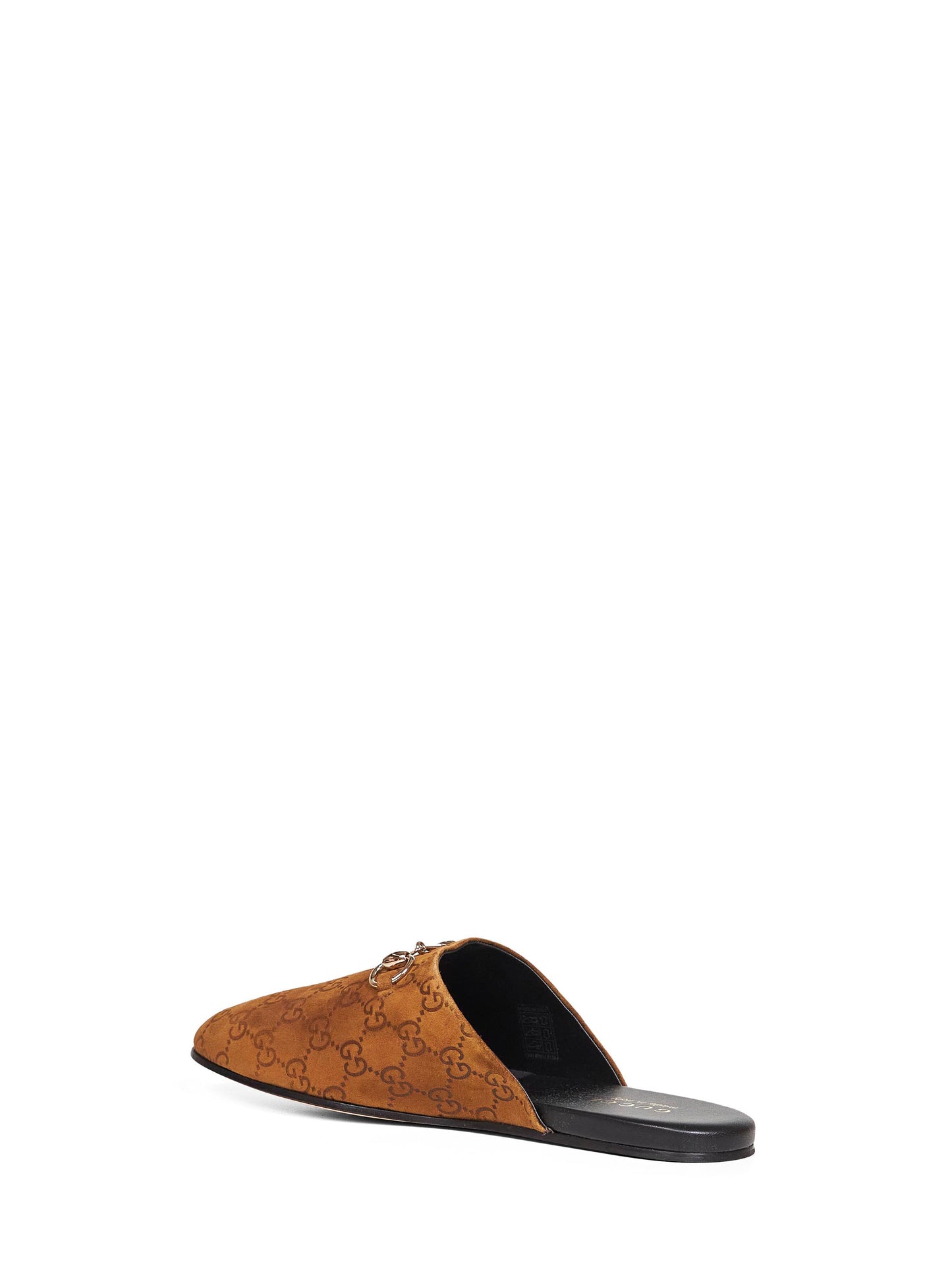 Brown GG suede mules with Horsebit