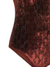 Brown stretch chenille GG embroidered bodysuit