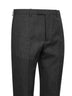 Pantaloni in tessuto mouliné in lana grigio e nero