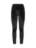 Leggings in ciniglia stretch nera con ricamo GG