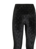Leggings in ciniglia stretch nera con ricamo GG