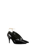 Black patent leather heeled Gucci 97 pumps