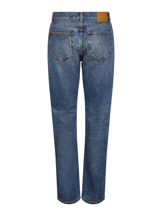 Jeans dritti Blake in denim di cotone blu