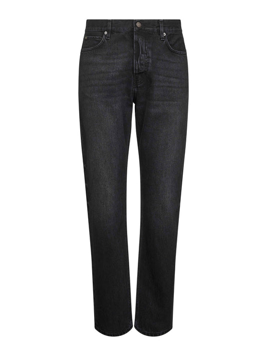 Jeans dritti Blake in denim di cotone nero