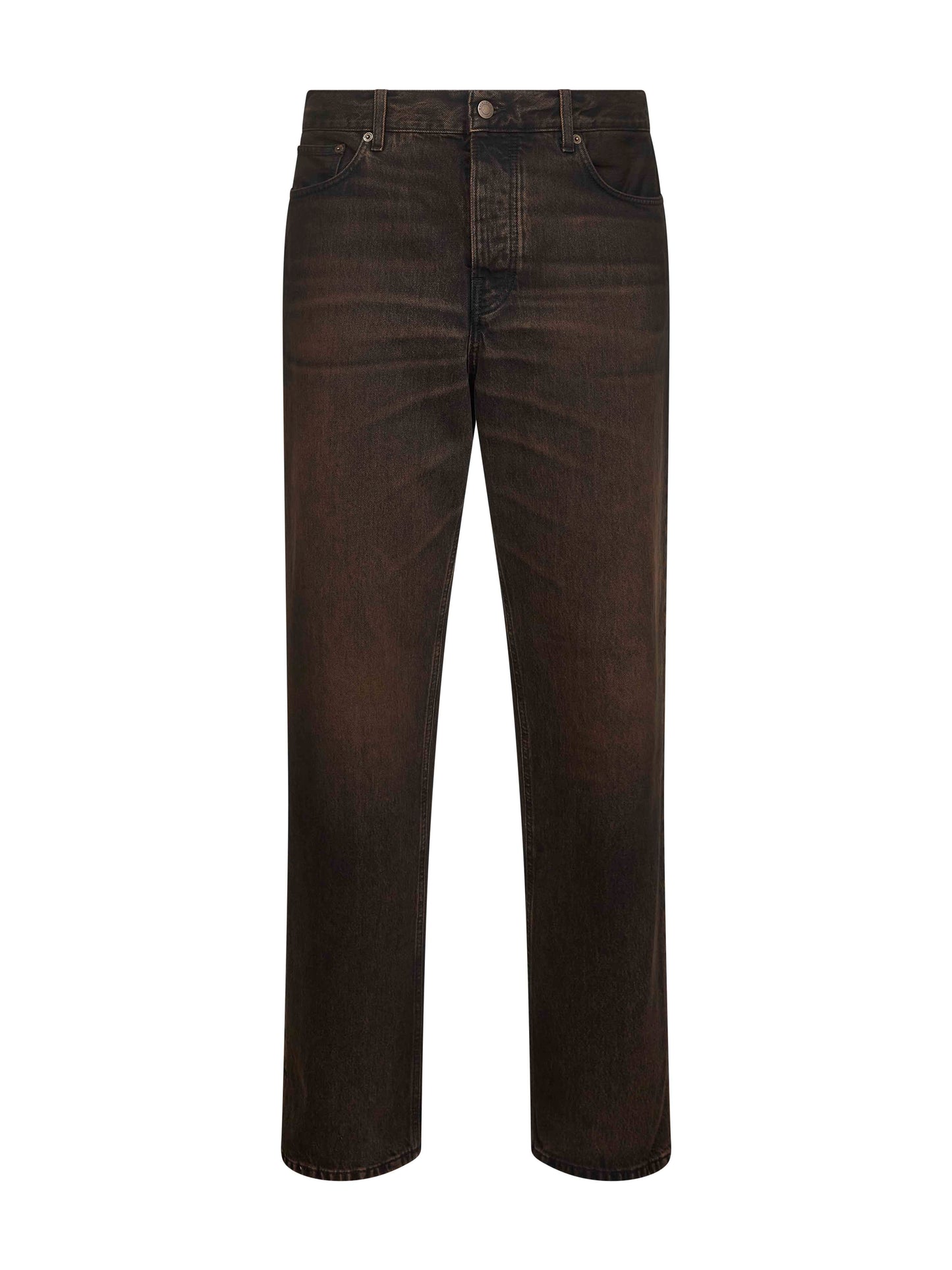 Black cotton denim Logan straight jeans