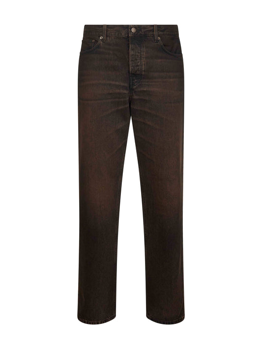 Jeans dritti Logan in denim di cotone nero