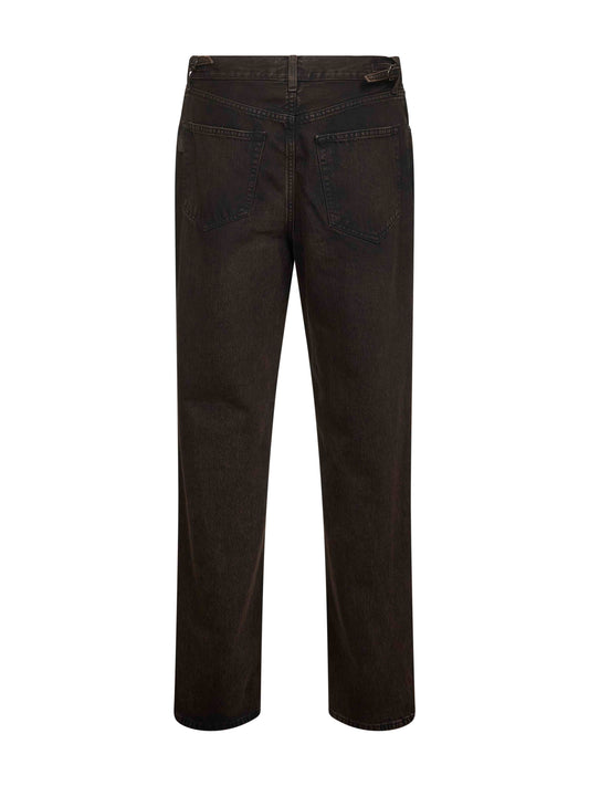 Jeans dritti Logan in denim di cotone nero