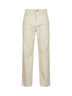 Pantaloni Bonnie in velluto a coste ecrù<BR/>
