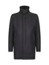 Grey easy wool and light faux fur carcoat