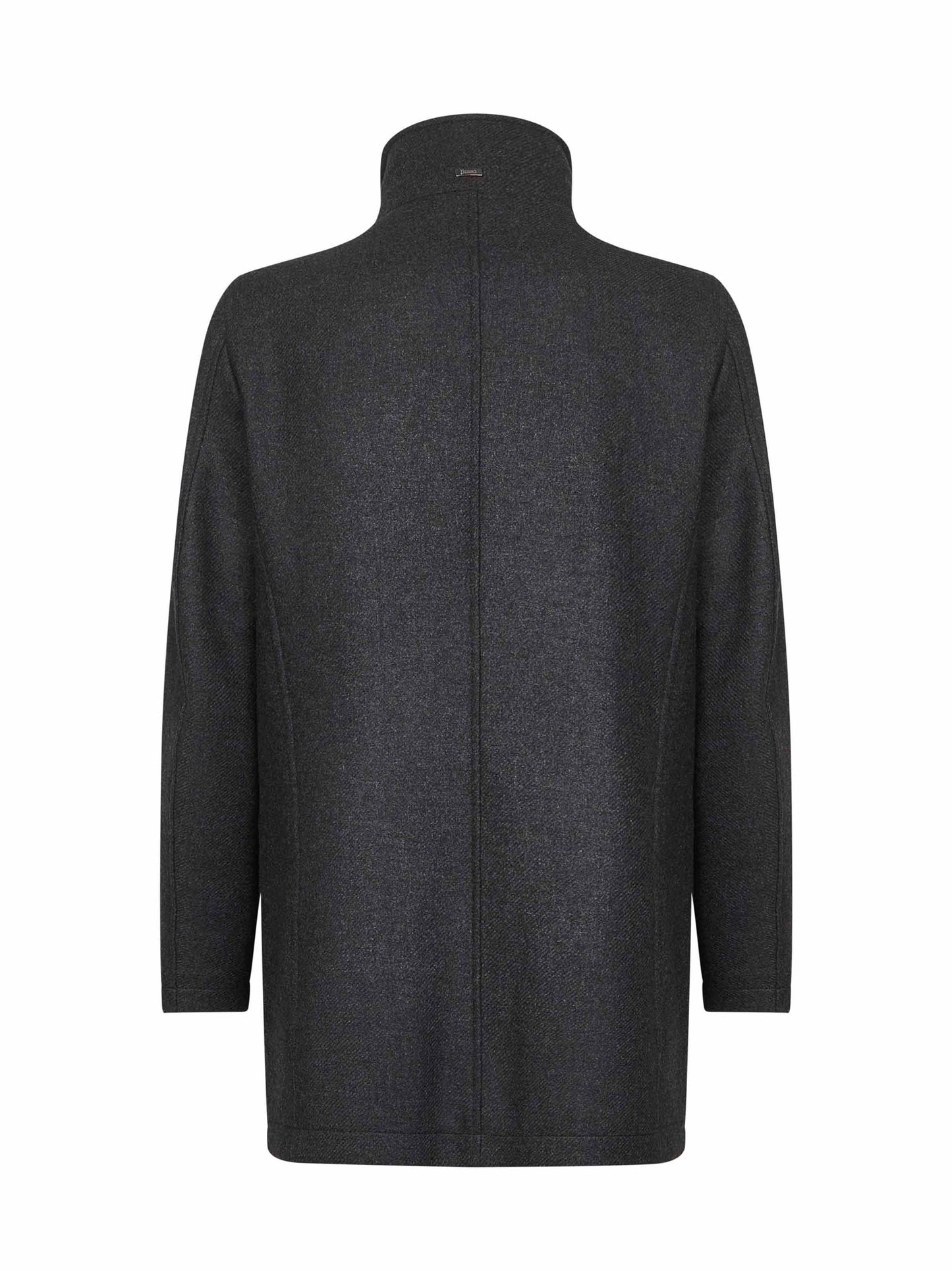 Grey easy wool and light faux fur carcoat
