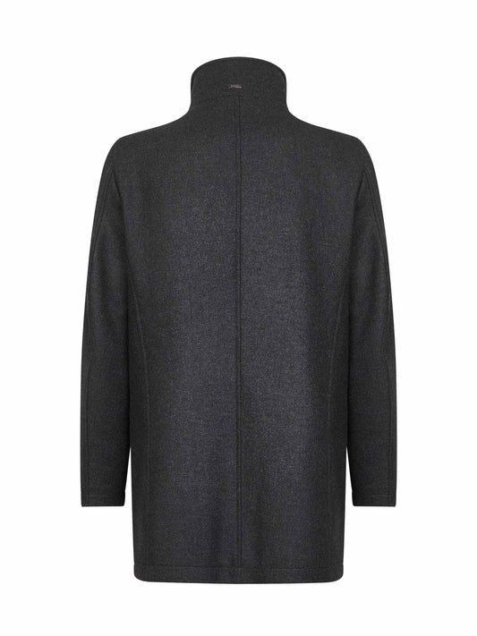 Grey easy wool and light faux fur carcoat