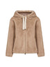 Bomber in melange alternative mink fur beige