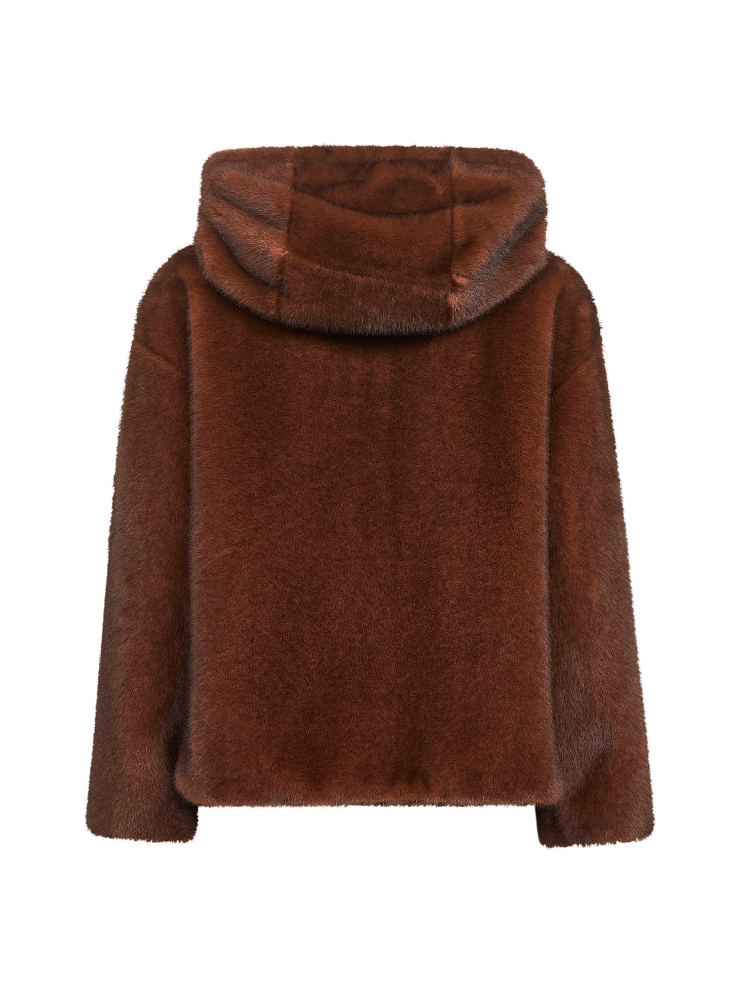 Brown melange alternative mink fur bomber jacket
