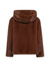 Brown melange alternative mink fur bomber jacket