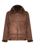 Montone con cappuccio in alternative fur marrone
