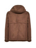 Montone con cappuccio in alternative fur marrone
