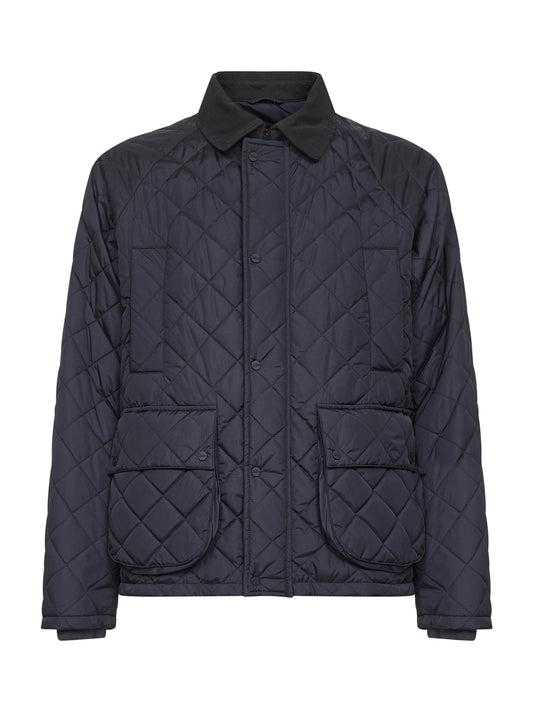 Blue Chamonix nylon and waxed tech cotton jacket