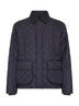 Blue Chamonix nylon and waxed tech cotton jacket