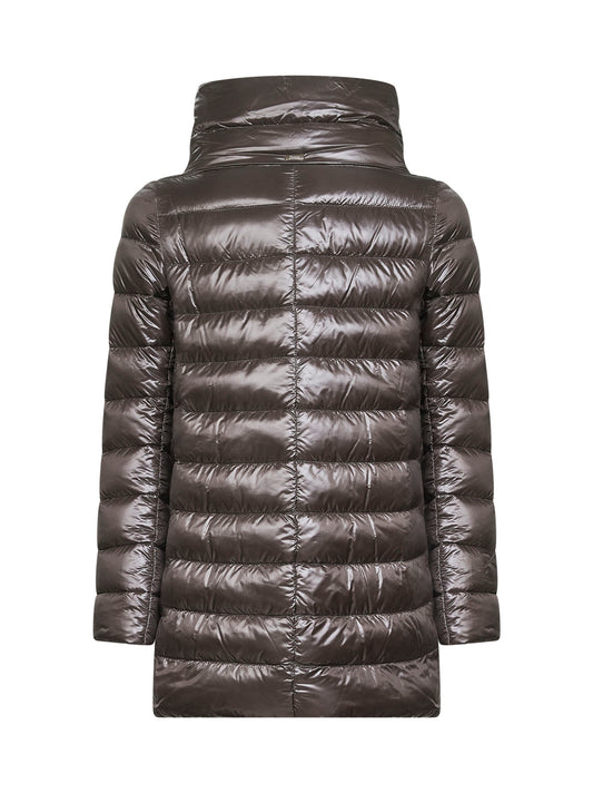 Grey Ultralight Nylon Amelia A-Shape down jacket