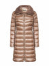 Beige Ultralight Nylon long down jacket