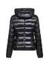 Black Ultralight Nylon Giada hooded down jacket
